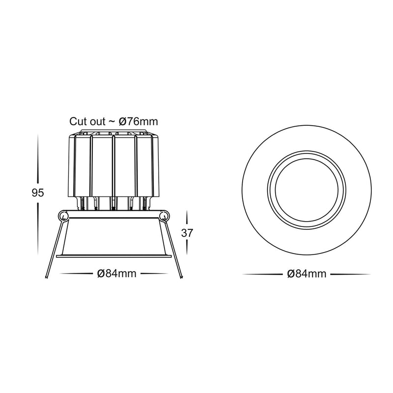 Havit Lighting Prime Black Fixed Deep LED Downlight (HV5513T-BLK)