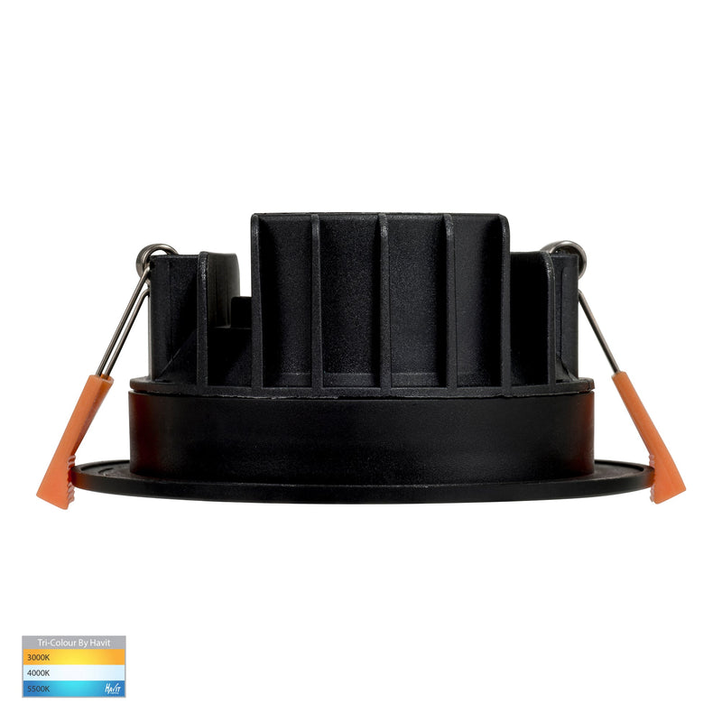 Havit Lighting Polly Polycarbonate Black Fixed LED Downlight (HV5522T-BLK | HV5522T-BLK-24V)