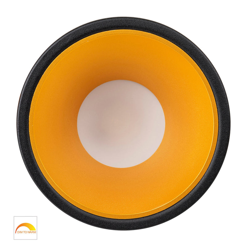 Havit Lighting Gleam Black with Gold Insert Fixed Dim to Warm LED Downlight (HV5528D2W-BG)