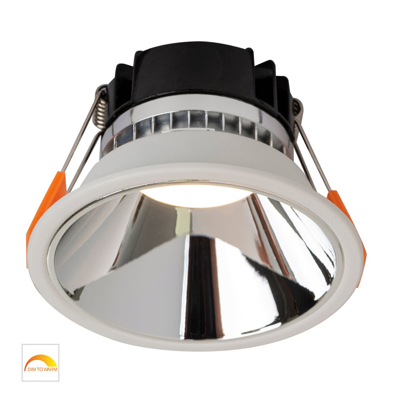 Havit Lighting Gleam White with Chrome Insert Fixed Dim to Warm LED Downlight (HV5528D2W-WC)