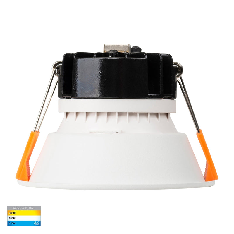 Havit Lighting Gleam White with Chrome Insert Tri Colour Fixed Deep LED Downlight (HV5528T-WC)