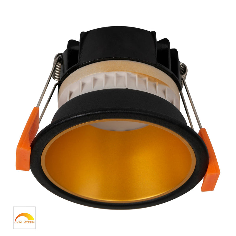 Havit Lighting Gleam Black with Gold Insert Fixed Dim to Warm LED Downlight (HV5529D2W-BG)