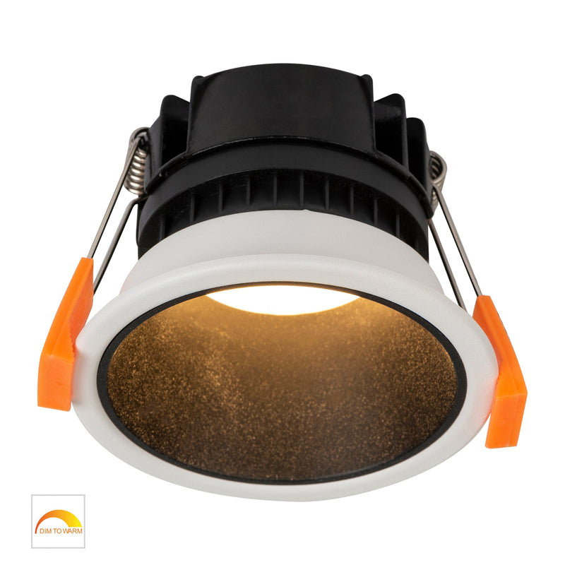 Havit Lighting Gleam White with Black Insert Fixed Dim to Warm LED Downlight (HV5529D2W-WB)