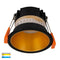 Havit Lighting Gleam Black with Gold Insert Tri Colour Fixed Deep LED Downlight (HV5529T-BG)