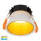 Havit Lighting Gleam White with Gold Insert Tri Colour Fixed Deep LED Downlight (HV5529T-WG)