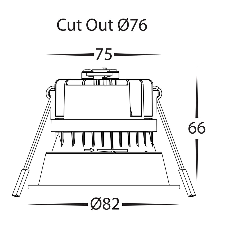 Havit Lighting Gleam White with White Insert Fixed Dim to Warm LED Downlight (HV5529D2W-WW)