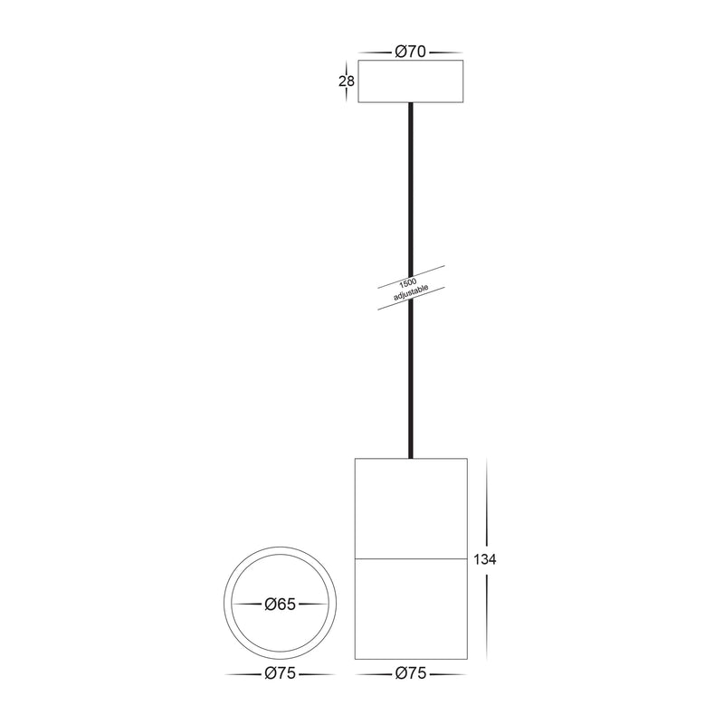 Havit Lighting Nella Black 7w LED Pendant (HV5802T-BLK-P)