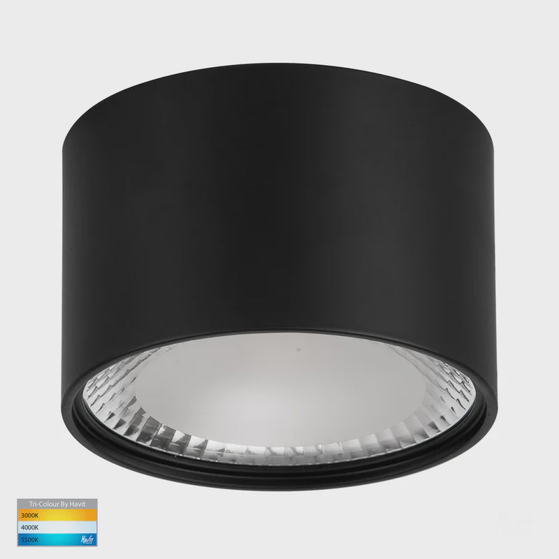 Havit Lighting Nella Black 12w Surface Mounted LED Downlight (HV5803T-BLK | HV5803T-BLK-12V)