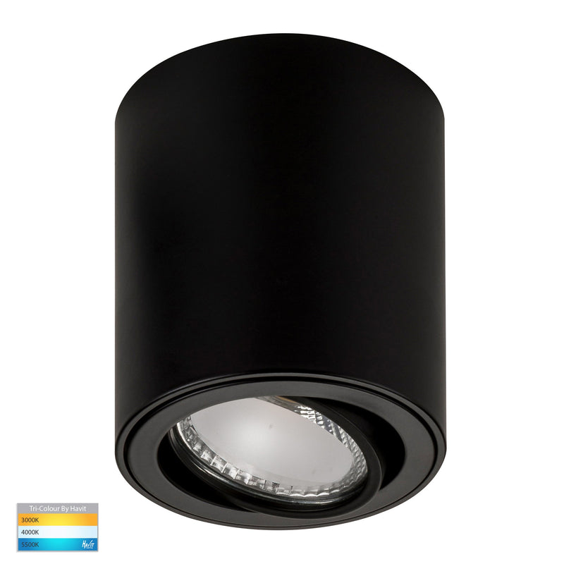 Havit Lighting Nella 7w LED Black Adjustable Surface Mounted Downlight (HV5812T-BLK | HV5812T-BLK-12V)