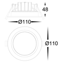 Havit Lighting Polly Polycarbonate White Fixed LED Downlight (HV5522T-WHT | HV5522T-WHT-24V)