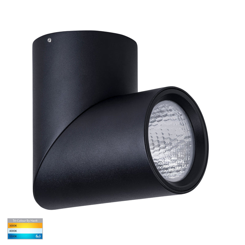 Havit Lighting Nella Black 18w Surface Mounted Rotatable LED Downlight (HV5824T-BLK | HV5824T-BLK-12V)