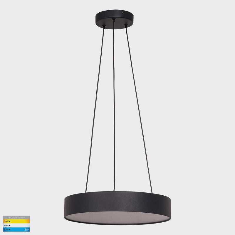 Havit Lighting Nella 320mm Black 30w Round Pendant (HV5893T-BLK-PDT)