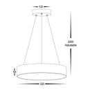 Havit Lighting Nella 320mm Black 30w Round Pendant (HV5893T-BLK-PDT)