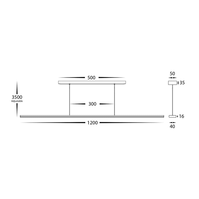 Havit Lighting Proline White 1200 mm Slim LED Pendant (HV6005T-WHT)