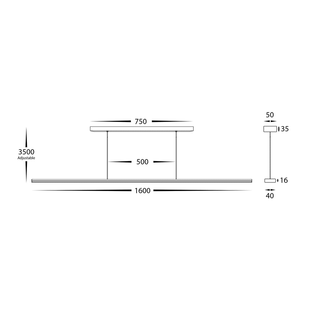 Havit Lighting Proline White 1600mm Slim LED Pendant (HV6006T-WHT ...