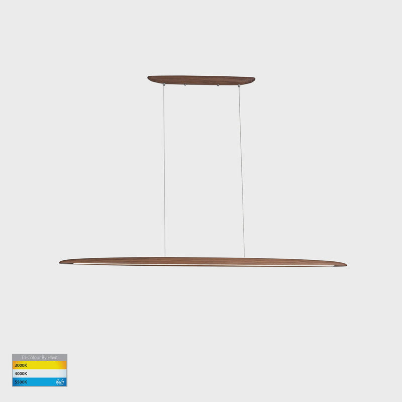 Havit Lighting  Noce Walnut Timber 1300mm Linear Pendant (HV6010T)