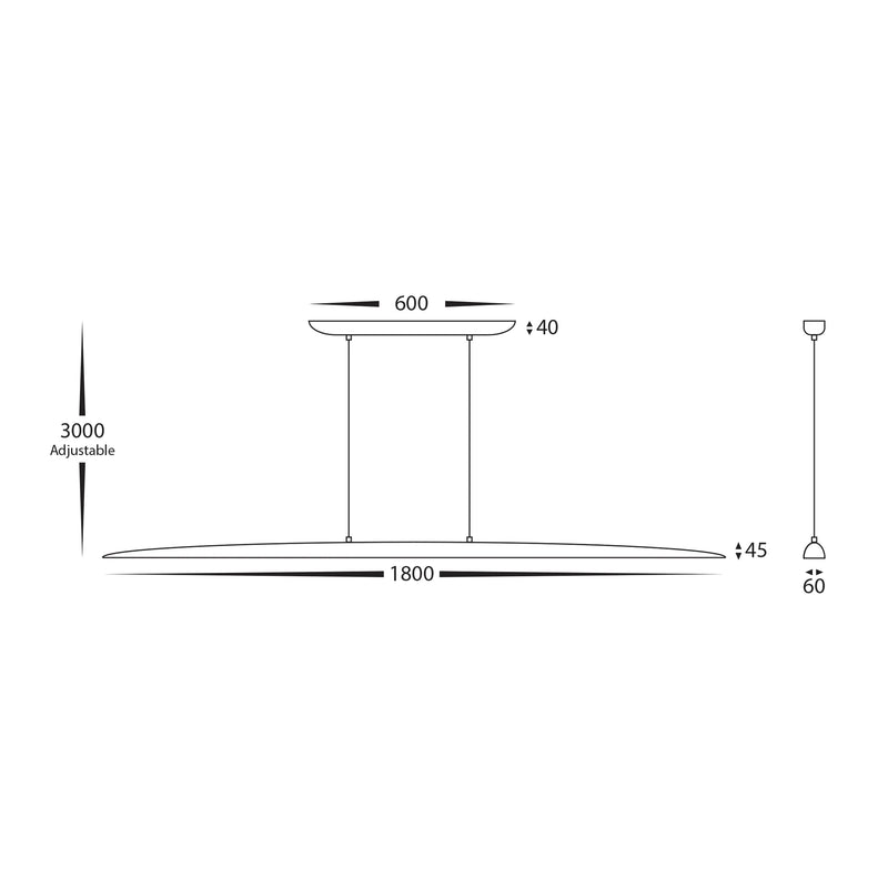 Havit Lighting Noce Walnut Timber 1800mm Linear Pendant (HV6012T)