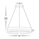 Havit Lighting Orah Walnut Timber with Black Aluminium 600mm Round Pendant (HV6092T)