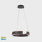 Havit Lighting Orah Walnut Timber with Black Aluminium 600mm Round Pendant (HV6092T)