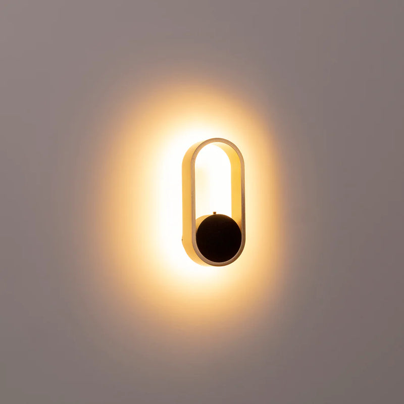 Havit Lighting Ovale Black + Brass Wall Light (HV8080T-BLKBR)