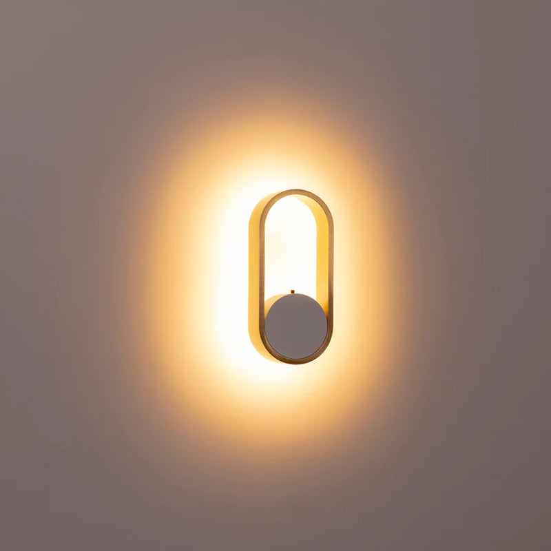 Havit Lighting Ovale White + Brass Wall Light (HV8080T-WHTBR)