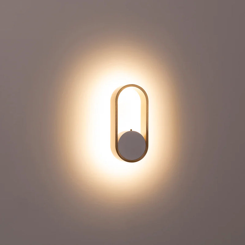 Havit Lighting Ovale White + Brass Wall Light (HV8080T-WHTBR)