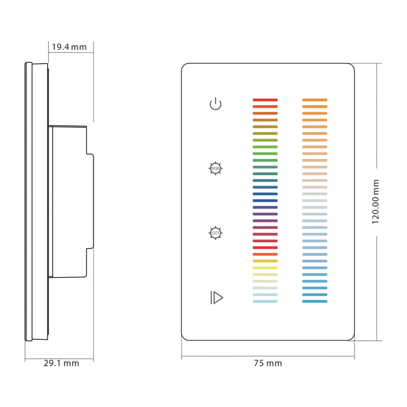 Havit Lighting RGBCW LED Strip Touch Panel Controller (HV9101-2834-5C)