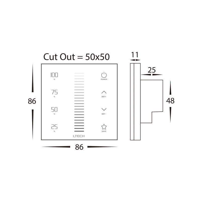 Havit Lighting Single Colour LED Strip Touch Panel Controller (HV9101-EX1S)