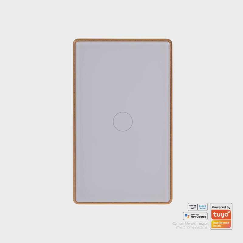 Havit Lighting Wifi Single Gang White with Gold Trim Wall Switch (HV9120-1)