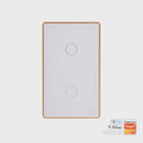 Havit Lighting  Wifi 2 Gang White with Gold Trim Wall Switch (HV9120-2)