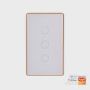 Havit Lighting Wifi 3 Gang White with Gold Trim Wall Switch (HV9120-3)