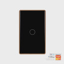 Havit Lighting Wifi Single Gang Black with Gold Trim Wall Switch (HV9220-1)