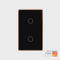 Havit Lighting Wifi 2 Gang Black with Gold Trim Wall Switch (HV9220-2)