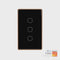 Havit Lighting Wifi 3 Gang Black with Gold Trim Wall Switch (HV9220-3)