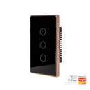 Havit Lighting Wifi 3 Gang Black with Gold Trim Wall Switch (HV9220-3)