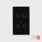 Havit Lighting Wifi 4 Gang Black with Gold Trim Wall Switch (HV9220-4)