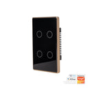 Havit Lighting Wifi 4 Gang Black with Gold Trim Wall Switch (HV9220-4)