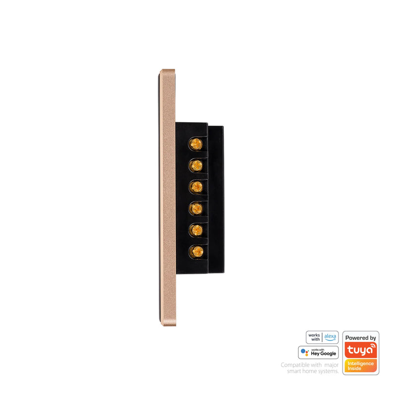 Havit Lighting Wifi 4 Gang Black with Gold Trim Wall Switch (HV9220-4)