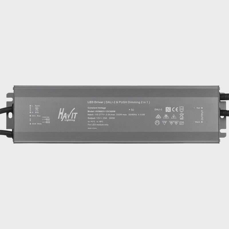 Havit Lighting 300W Dali 2 + Push Dim Dimmable LED Driver (HV96631-12V300W | HV96631-24V300W)