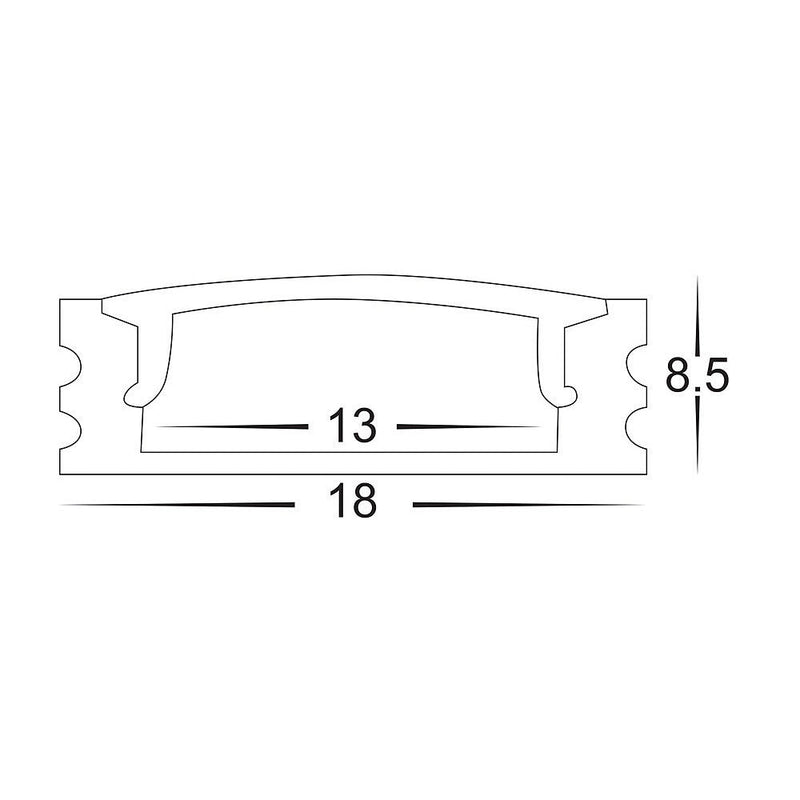 Havit Lighting White Shallow Square Aluminium Profile (HV9693-1707-WHT)