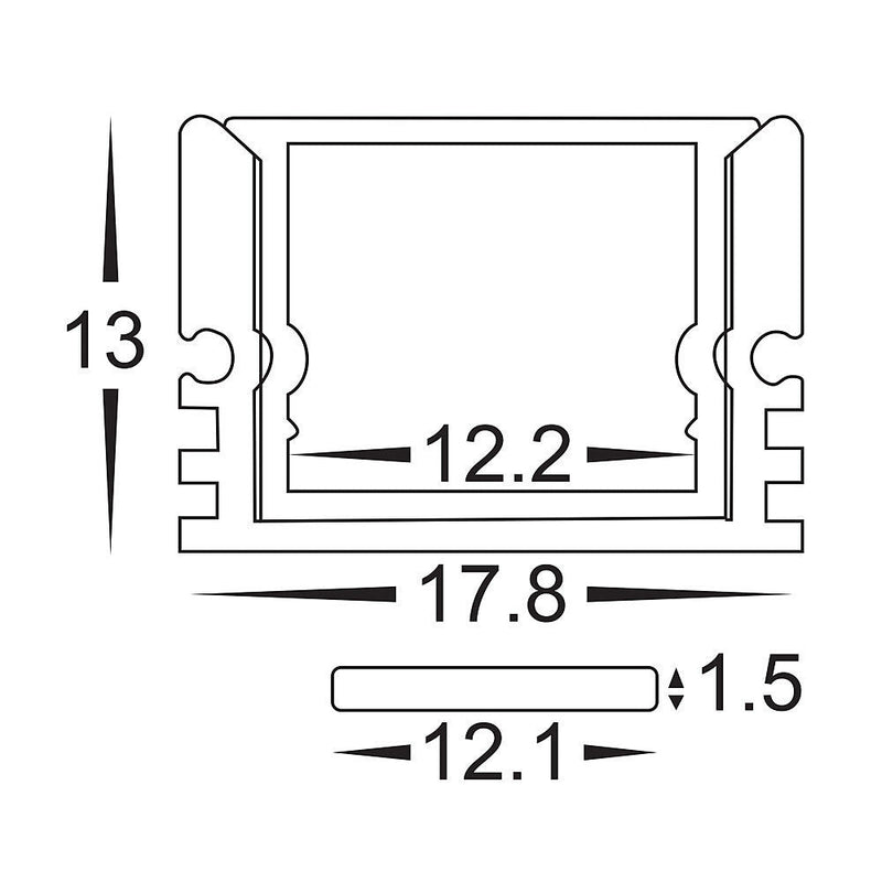 Havit Lighting Shallow Square Weatherproof Aluminium Profile (HV9693-1812)