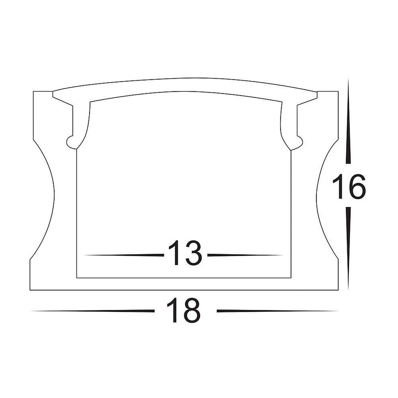 Havit Lighting Deep Black Square Aluminium Profile (HV9693-1815-BLK)