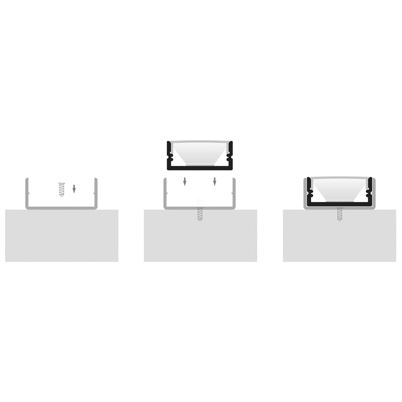 Havit Lighting Black Shallow Square Aluminium Profile (HV9693-2310-BLK)