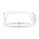 Havit Lighting Black Shallow Square Aluminium Profile (HV9693-2310-BLK)