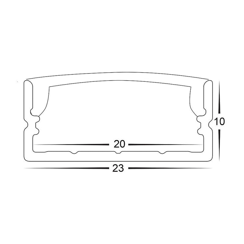 Havit Lighting Black Shallow Square Aluminium Profile (HV9693-2310-BLK)