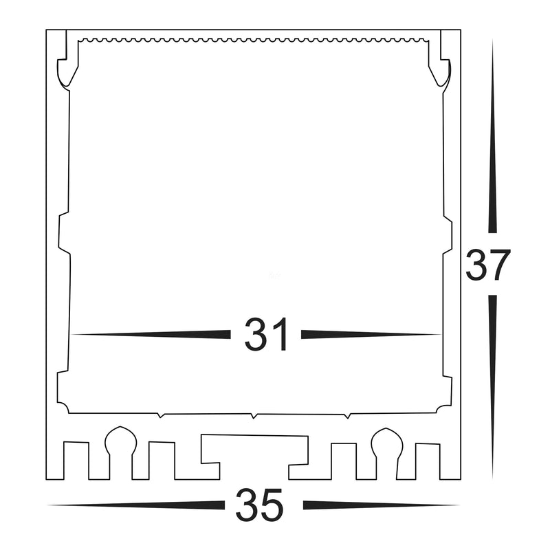 Havit Lighting Black Deep Square Aluminium Profile (HV9693-3537-BLK)