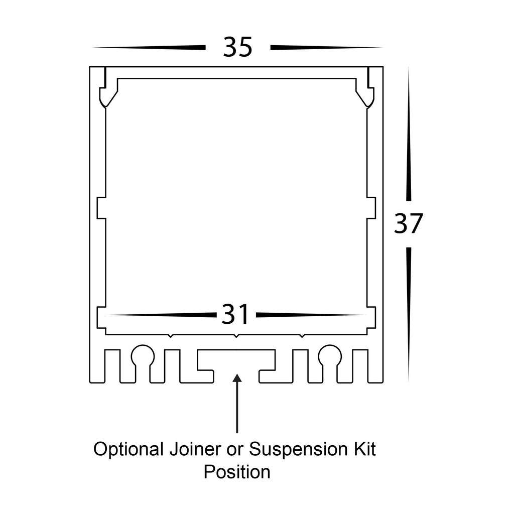 Havit Lighting White Deep Square Aluminium Profile (HV9693-3537-WHT ...