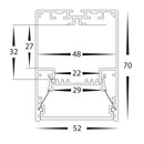 Havit Lighting Black Deep Square Profile (HV9693-5270-BLK)