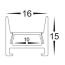 Havit Lighting White Shallow Square Aluminium Profile (HV9693-1615-WHT)