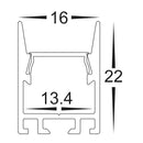 Havit Lighting Black Shallow Square Aluminium Profile (HV9693-1622-BLK)